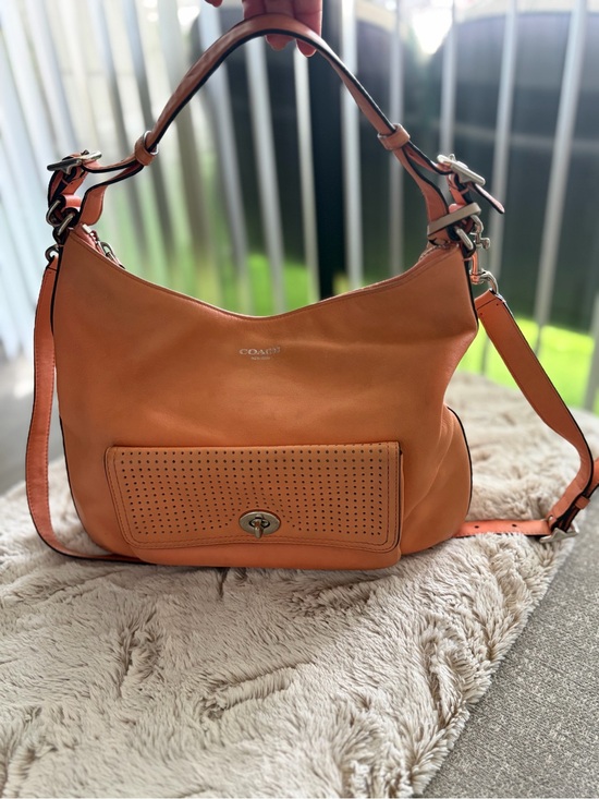 Coach Handbags - Coach Legacy Courtenay Peach Leather Hobo with Front Turn-Lock Pocket